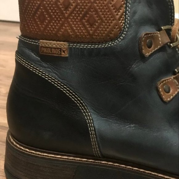 Pikolinos like new ankle boots booties unisex blue brown lace up tie - Picture 3 of 4